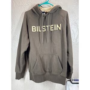 Bilstein Shock Suspension Hoodie‎ ISA Brown Puffy Spellout Kangaroo Pouch Medium